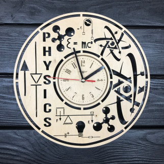 Оригінальний дерев'яний годинник на стіну «Фізика» - Інтернет-магазин спільних покупок ToGether