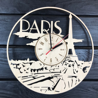 Стильний дерев'яний годинник на стіну «Франція, Париж» - Інтернет-магазин спільних покупок ToGether