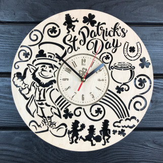 Дерев'яний годинник на стіну «St. Patrick's Day» - Інтернет-магазин спільних покупок ToGether