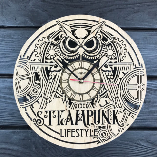 Концептуальний дерев'яний годинник в інтер'єр «Стімпанк» - Інтернет-магазин спільних покупок ToGether