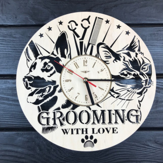 Декоративний настінний годинник з дерева в грумінг-салон - Інтернет-магазин спільних покупок ToGether