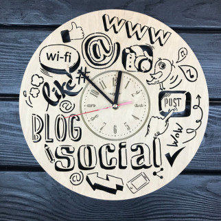 Дизайнерський годинник з дерева «Блогерство» - Інтернет-магазин спільних покупок ToGether