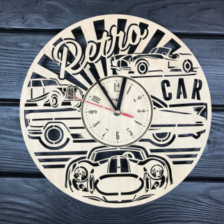 Концептуальний настінний годинник з дерева «Ретро автомобіль» - Інтернет-магазин спільних покупок ToGether