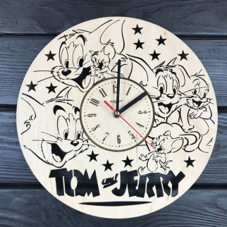 Дитячий декоративний годинник з дерева «Том і Джеррі» - Інтернет-магазин спільних покупок ToGether