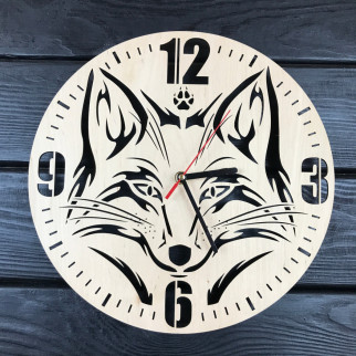 Декоративний настінний годинник з дерева «Лисиця» - Інтернет-магазин спільних покупок ToGether