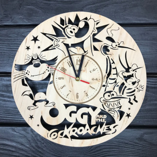 Безшумний дерев'яний годинник у дитячу «Оггі та кукарачі» - Інтернет-магазин спільних покупок ToGether