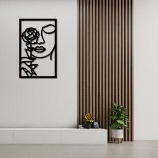Дизайнерська настінна абстракція з дерева «Дівчина з трояндою» - Інтернет-магазин спільних покупок ToGether