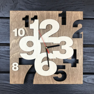 Квадратний настінний годинник з дерева в інтер'єр - Інтернет-магазин спільних покупок ToGether