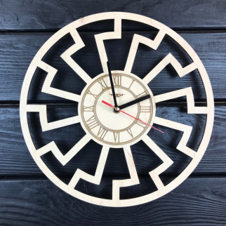 Оригінальний дерев'яний годинник в інтер'єр «Чорне сонце» - Інтернет-магазин спільних покупок ToGether