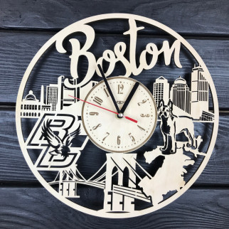Безшумний настінний годинник із дерева «Бостон» - Інтернет-магазин спільних покупок ToGether