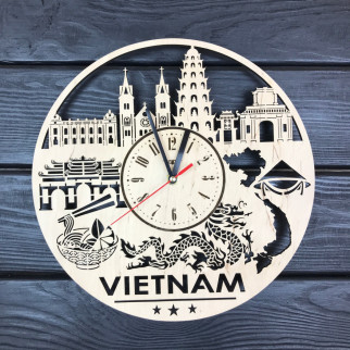Дизайнерський дерев'яний годинник на стіну «В'єтнам» - Інтернет-магазин спільних покупок ToGether