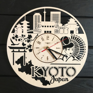 Декоративний дерев'яний годинник на стіну «Кіото, Японія» - Інтернет-магазин спільних покупок ToGether