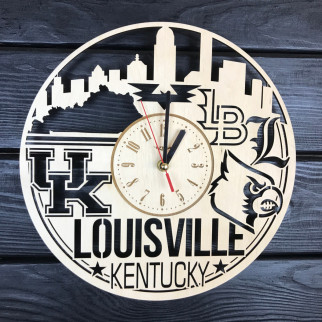 Круглий настінний годинник з дерева «Луїсвілл, штат Кентуккі» - Інтернет-магазин спільних покупок ToGether