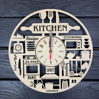 Оригінальний дерев'яний настінний годинник на кухню - Інтернет-магазин спільних покупок ToGether