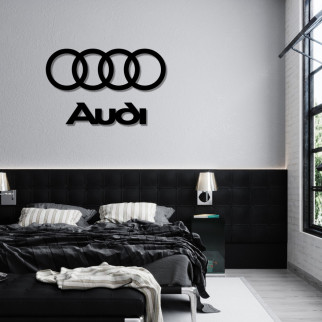 Дерев'яне настінне панно для декору в формі значка Audi - Інтернет-магазин спільних покупок ToGether