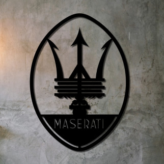 Настінний декор з дерева автомобільний значок Maserati - Інтернет-магазин спільних покупок ToGether