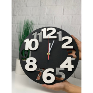 Чорно-білий дерев'яний годинник на стіну в стилі модерн - Інтернет-магазин спільних покупок ToGether