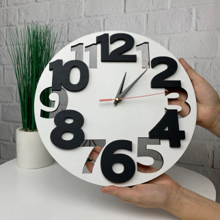 Чорно-білий настінний годинник з дерева в стилі модерн - Інтернет-магазин спільних покупок ToGether