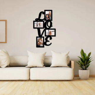 Дерев'яне панно на стіну "Love" з рамочками для фото - Інтернет-магазин спільних покупок ToGether
