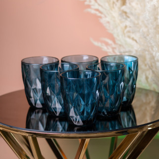 Склянка для напоїв фігурна гранована з товстого скла набір 6 шт - Інтернет-магазин спільних покупок ToGether