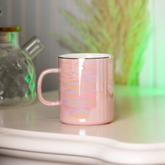 Чашка керамічна 420 мл у дзеркальній глазурі Рожевий - Інтернет-магазин спільних покупок ToGether