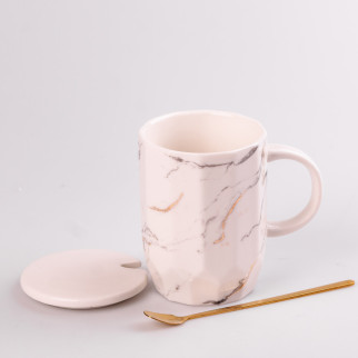 Чашка керамічна 420 мл Мармур Білий - Інтернет-магазин спільних покупок ToGether