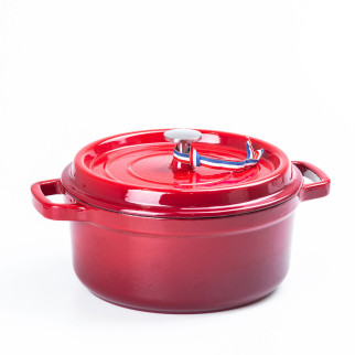 Кокотниця чавунна з емальованим покриттям 3 л діаметр 23 см червоний - Інтернет-магазин спільних покупок ToGether