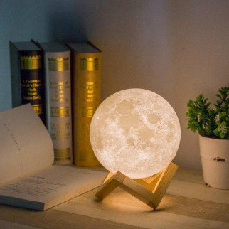 Світильник у вигляді місяця 3D біла 15 см, Настільний світильник місяць на сенсорному управлінні, Дитячий нічник - Інтернет-магазин спільних покупок ToGether