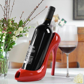 Креативна підставка тримач для вина у вигляді туфлі на високих підборах RESTEQ, червона - Інтернет-магазин спільних покупок ToGether