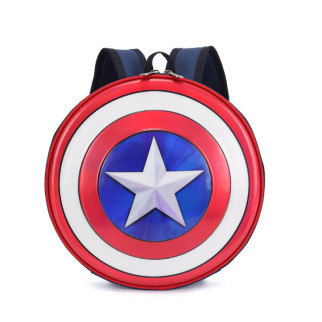 Рюкзак Капітан Америка RESTEQ 28*6*28 см. Дитячий рюкзак Щит Капітана Америки. Круглий рюкзак Captain America Shield Backpack - Інтернет-магазин спільних покупок ToGether
