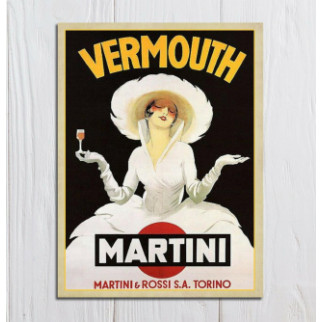 Декоративна металева табличка для інтер`єру Martini Vermouth RESTEQ 20*30см - Інтернет-магазин спільних покупок ToGether