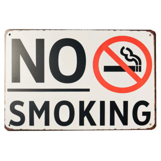 Вінтажна металева табличка No Smoking RESTEQ 30*20см. Вивіска металева для декору No Smoking - Інтернет-магазин спільних покупок ToGether