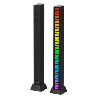Світлодіодний RGB світильник із мікрофоном. LED світильник "Рівні музики", 32 світлодіоди 5V, 18 см. Аудіо рівень чорний - Інтернет-магазин спільних покупок ToGether