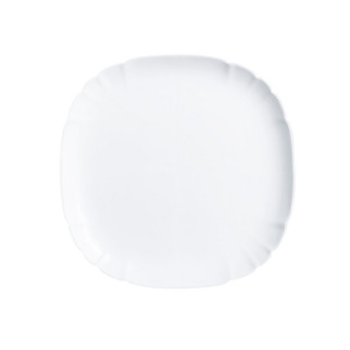 Тарілка склокерамічна 25см підставна, квадратна біла рифлена Lotusia LUMINARC - Інтернет-магазин спільних покупок ToGether