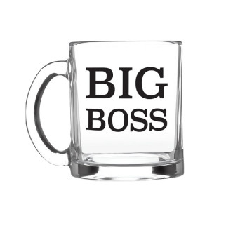 Чашка скляна 320мл Циліндр "BIG BOSS" + подарочная коробка KVARTA - Інтернет-магазин спільних покупок ToGether