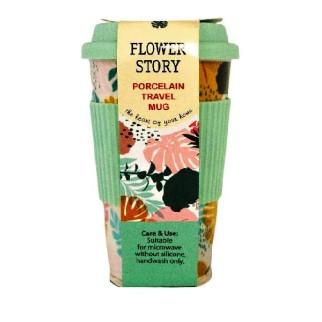 Чашка фарфорова 0,44л, d-9см, h-13,6см з силіконовою кришкою Flower story 21-279-123 KERAMIA - Інтернет-магазин спільних покупок ToGether