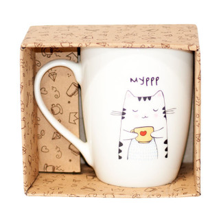 Чашка порцеляна 360мл Капучіно Мурр (котик) + подарункова коробка KVARTA - Інтернет-магазин спільних покупок ToGether