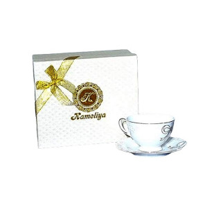 Чайна пара порцелянова Білий бант (чашка 240мл,) в под.уп. Kameliya - Інтернет-магазин спільних покупок ToGether