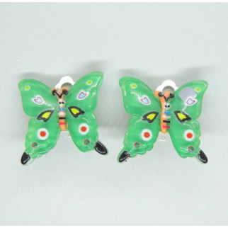 Сережки кліпси дитячі для вух без пробивання Містичний Метелик Зіббі  зелений з візерунком - Інтернет-магазин спільних покупок ToGether