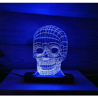 Акриловий світильник-нічник Череп синій tty-n000100 - Інтернет-магазин спільних покупок ToGether