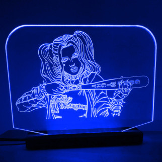 Акриловий світильник-нічник Харлі Квін (Harley Quinn) синій tty-n000116 - Інтернет-магазин спільних покупок ToGether