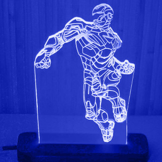 Акриловий світильник-нічник Залізна Людина синій tty-n000123 - Інтернет-магазин спільних покупок ToGether