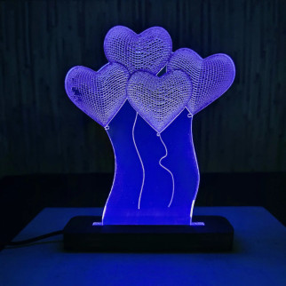 Акриловий світильник-нічник Серця синій tty-n000135 - Інтернет-магазин спільних покупок ToGether