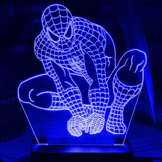 Акриловий світильник-нічник Людина-Павук (Spider-Man) синій tty-n000148 - Інтернет-магазин спільних покупок ToGether