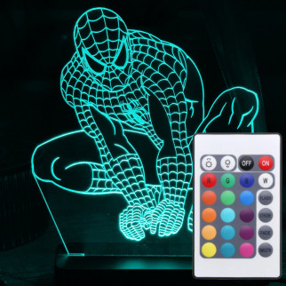 Акриловий світильник-нічник з пультом 16 кольорів Людина-Павук (Spider-Man) tty-n000038 - Інтернет-магазин спільних покупок ToGether