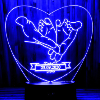 Акриловий світильник-нічник подарунок новонародженому синій tty-n000059 - Інтернет-магазин спільних покупок ToGether