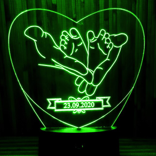 Акриловий світильник-нічник подарунок новонародженому зелений tty-n000055 - Інтернет-магазин спільних покупок ToGether
