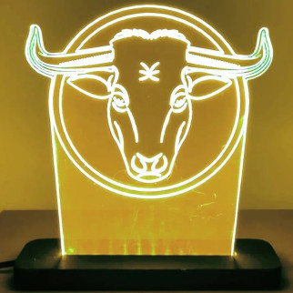 Акриловий світильник-нічник Бик жовтий tty-n000096 - Інтернет-магазин спільних покупок ToGether