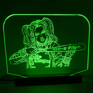 Акриловий світильник-нічник Харлі Квін (Harley Quinn) зелений tty-n000114 - Інтернет-магазин спільних покупок ToGether