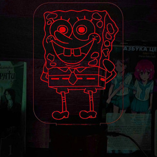 Акриловий світильник-нічник Губка Боб червоний tty-n000125 - Інтернет-магазин спільних покупок ToGether